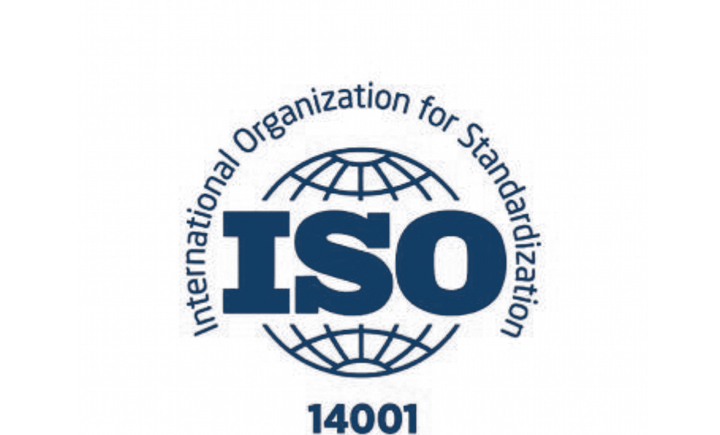 ISO 14001 International Organization for Standardization certification logo.